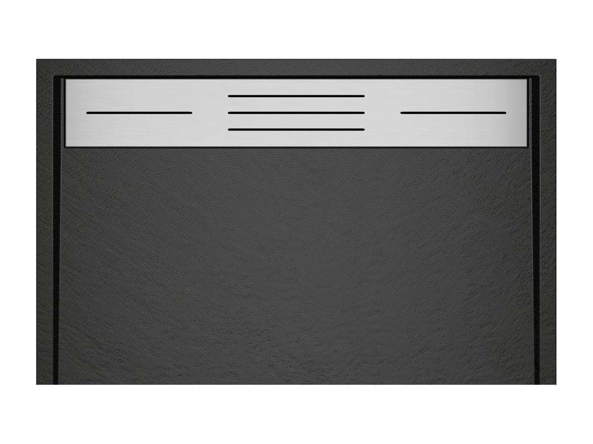 Vente-unique Aufsatz- oder Einbauduschtasse - Kunstharz - mit Siphon - Schwarz - 120 x 80 cm - LYROSA  