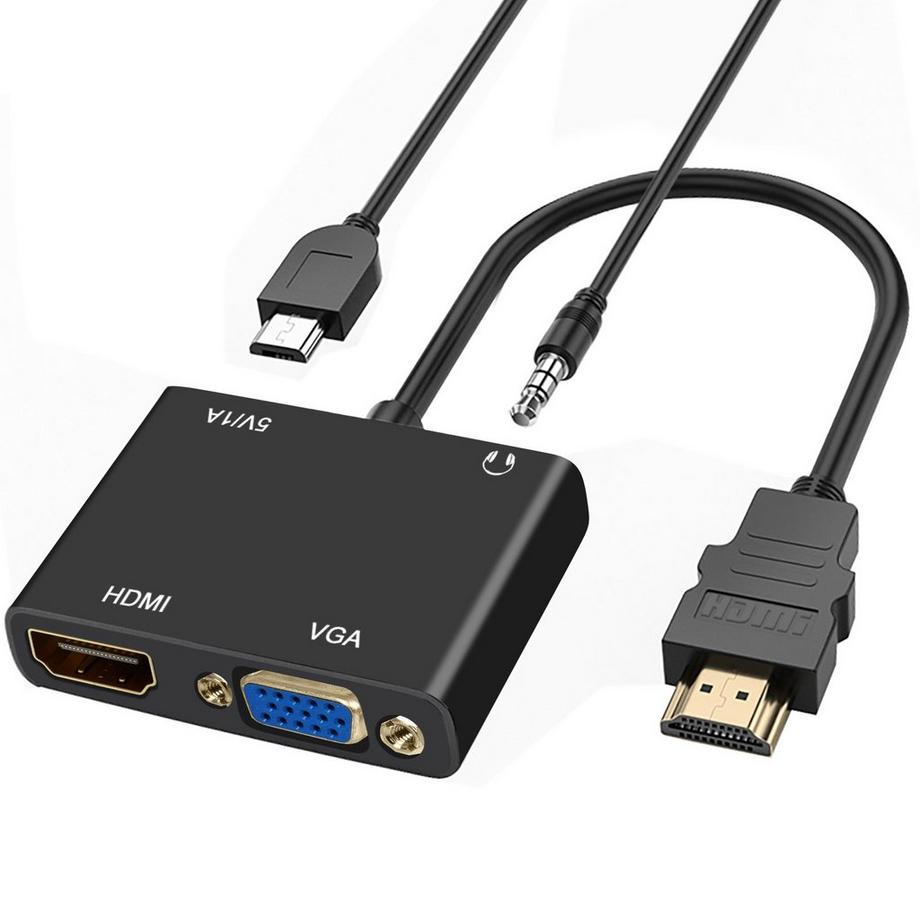 Avizar  HDMI auf HDMI + VGA Adapter weiblich 