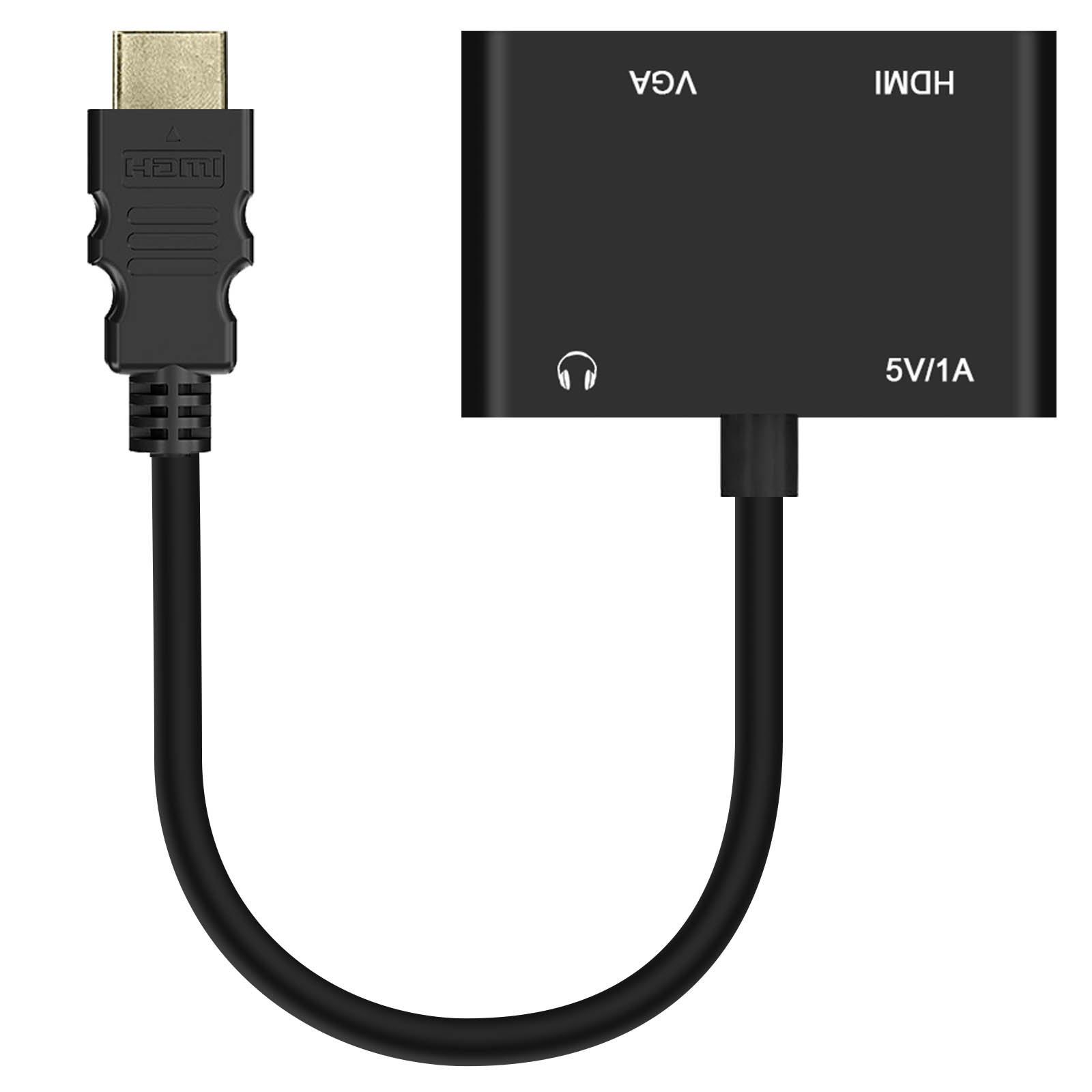 Avizar  Adaptateur HDMI vers HDMI + VGA Femelles 