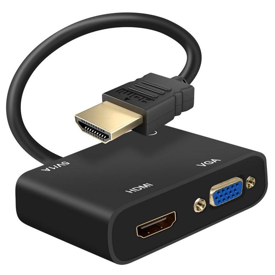 Avizar  HDMI auf HDMI + VGA Adapter weiblich 