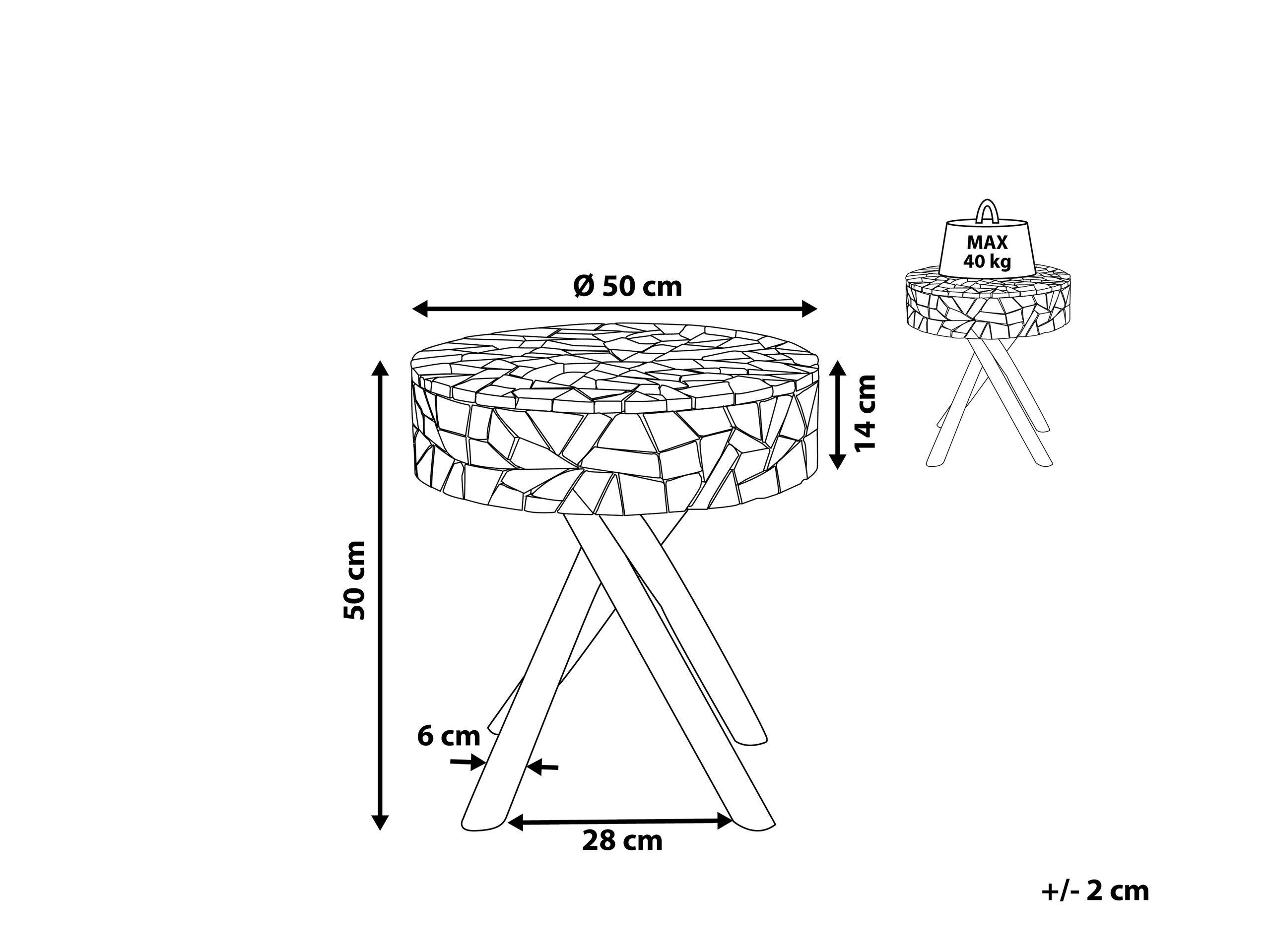 Beliani Table d'appoint en Teck Rétro THORSBY  