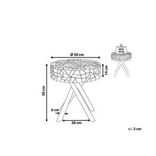 Beliani Table d'appoint en Teck Rétro THORSBY  