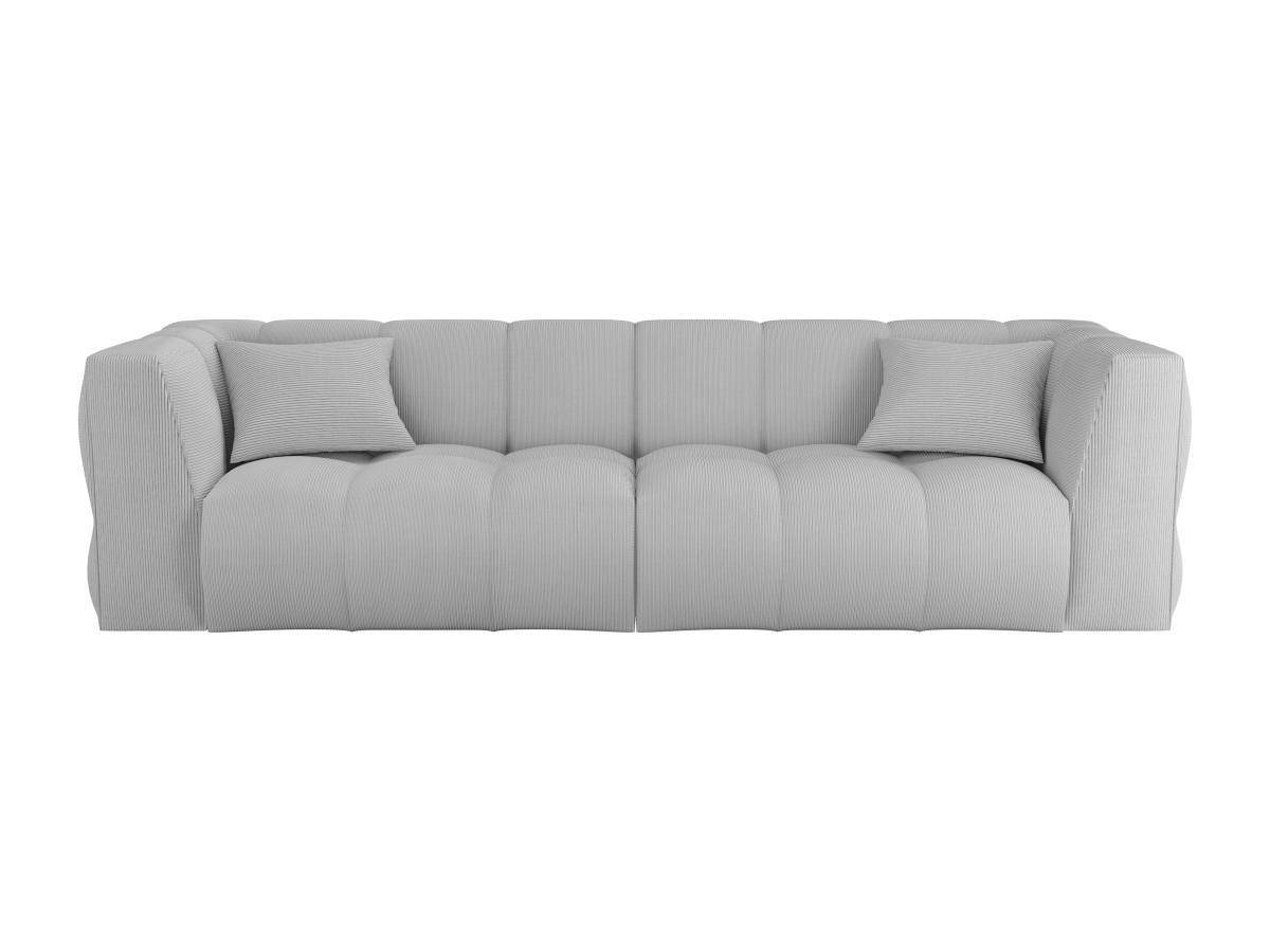 Maison Céphy Sofa 4-Sitzer - Cord - Hellgrau - NAEMIA von Maison Céphy  