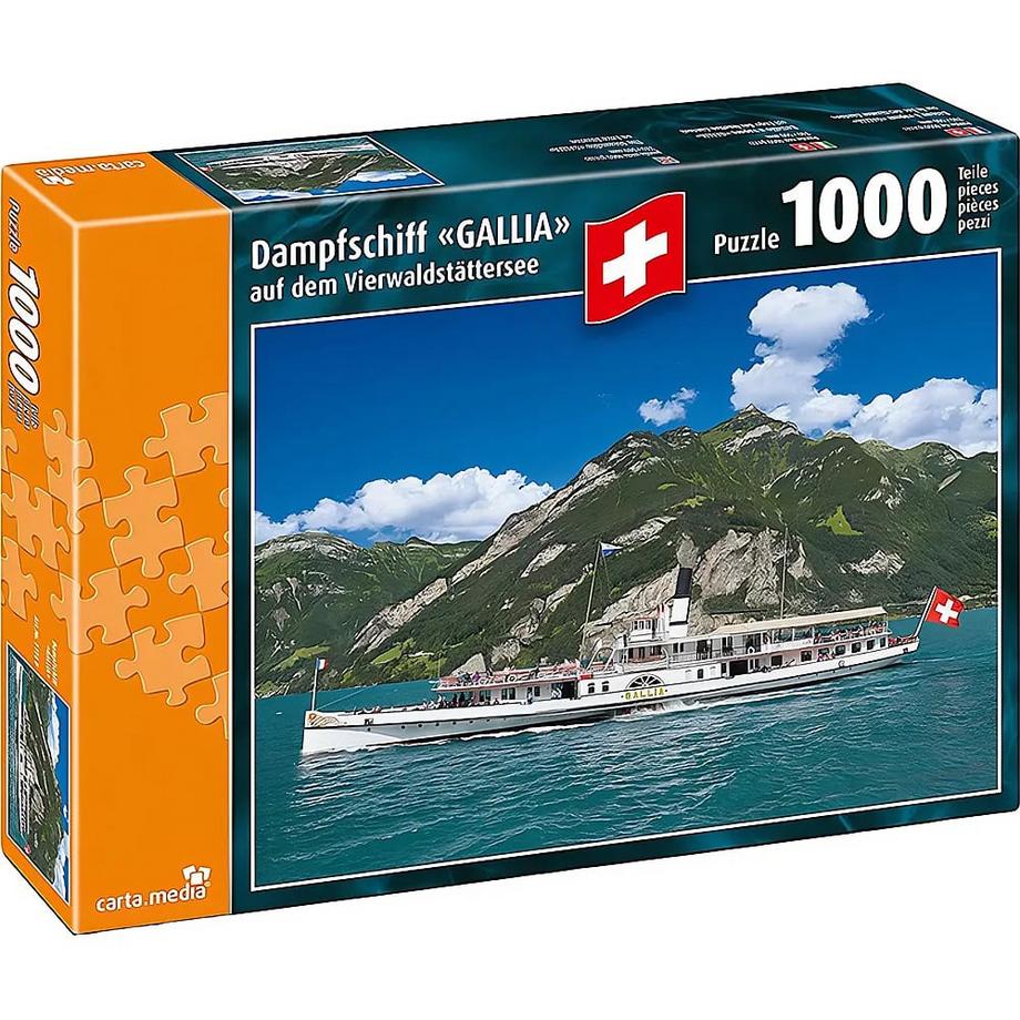 Carta.Media  Puzzle Dampfschiff Gallia Vierwaldstättersee (1000Teile) 