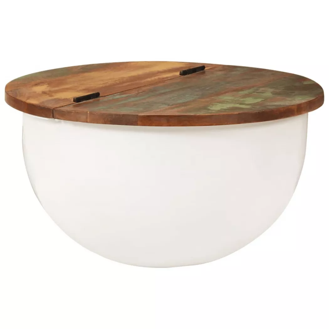 VidaXL - Table basse bois de récupération, One Size, Blanc