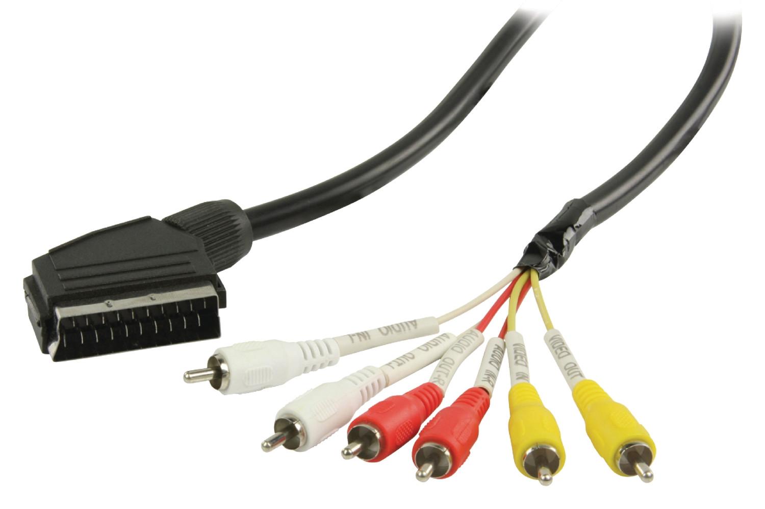 Nedis  SCART-Kabel SCART-Stecker - 6x RCA-Stecker 2,00 m Schwarz 