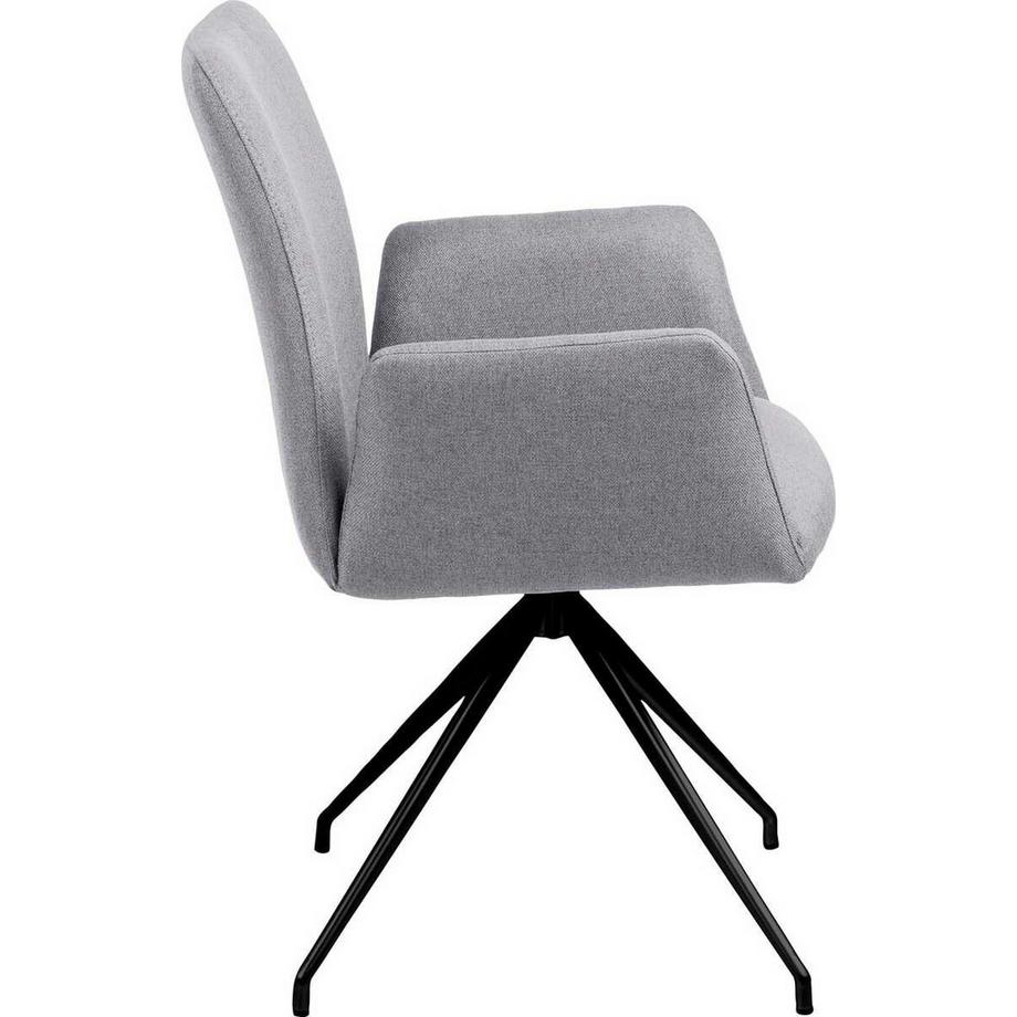 mutoni Sedia girevole con braccioli Fly grigio chiaro  