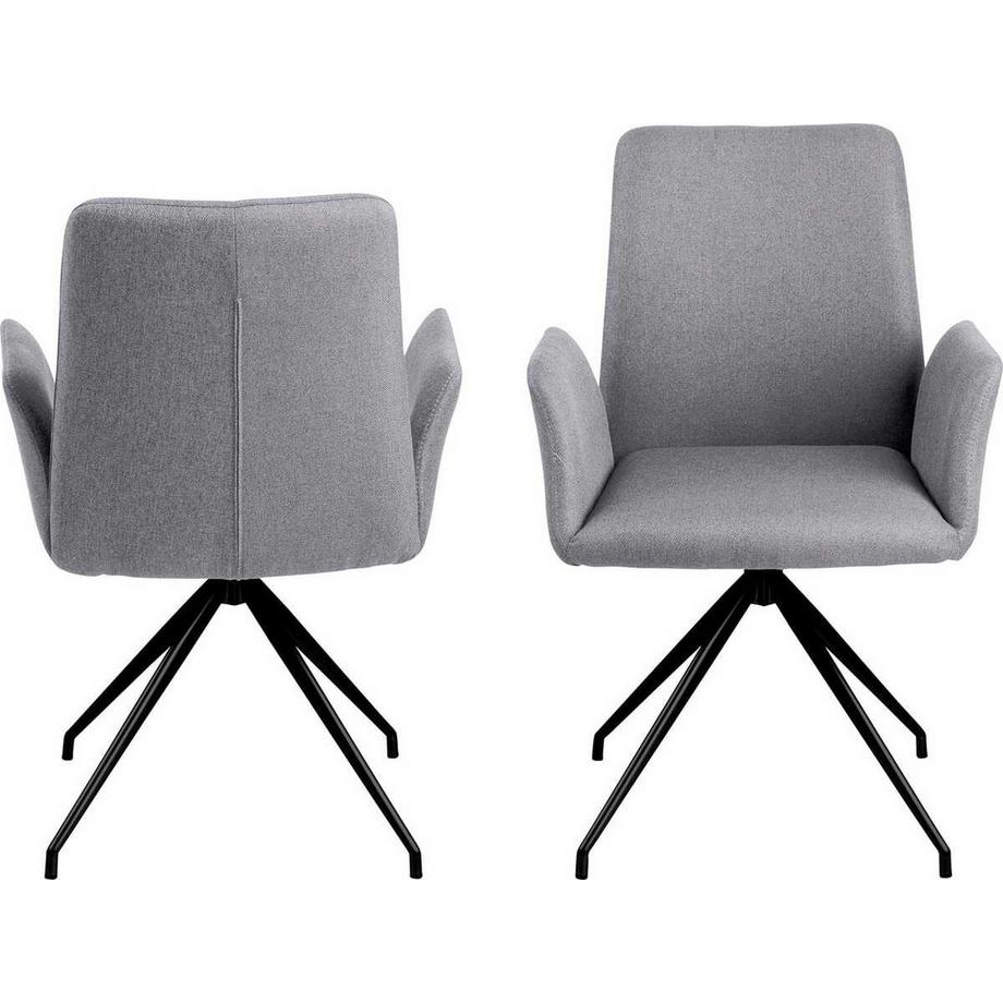 mutoni Sedia girevole con braccioli Fly grigio chiaro  