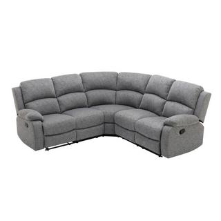 Vente-unique Eckrelaxsofa - Stoff - Hellgrau - RIETI  