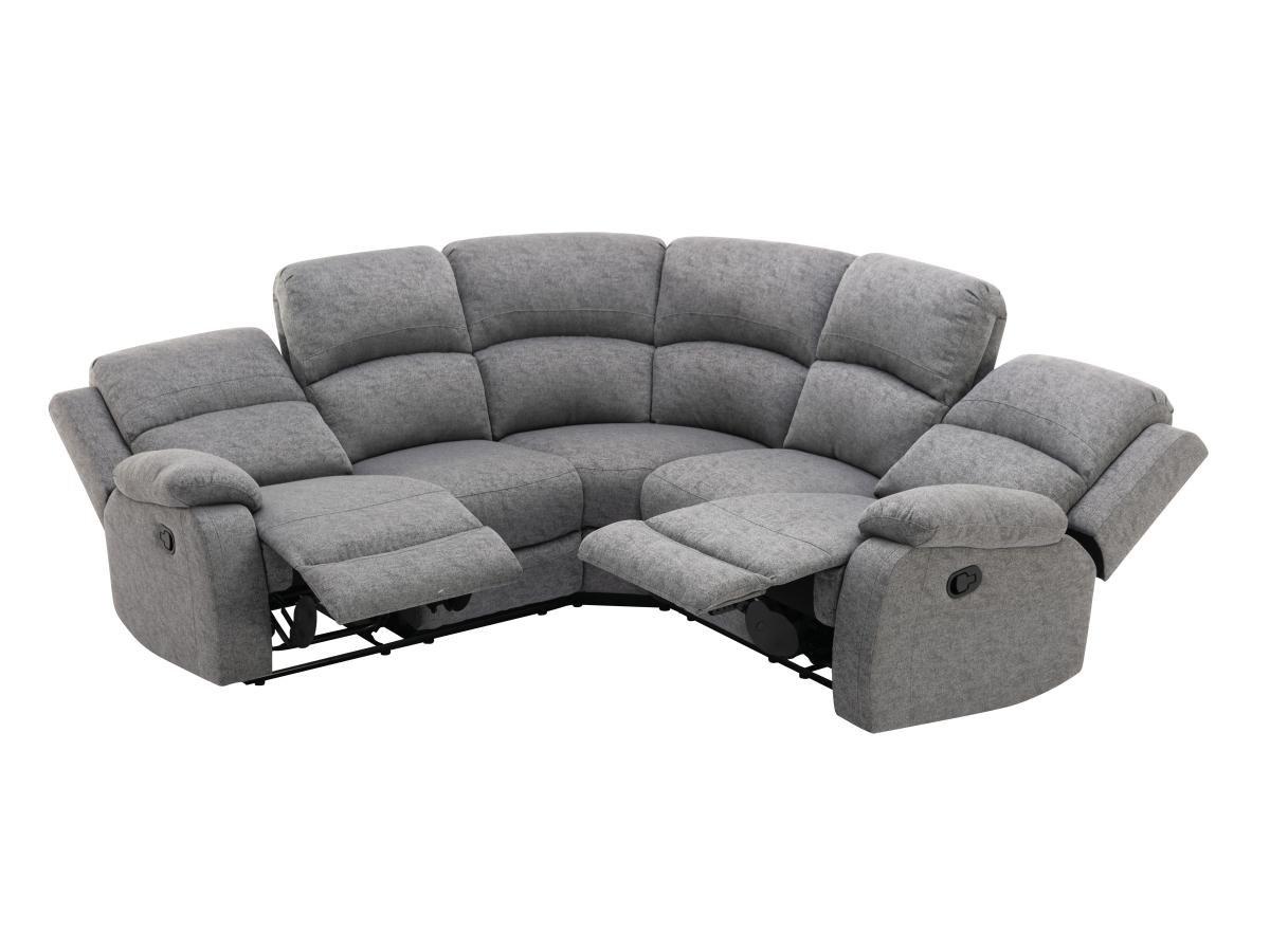 Vente-unique Eckrelaxsofa - Stoff - Hellgrau - RIETI  