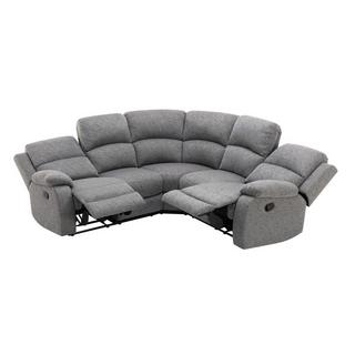 Vente-unique Eckrelaxsofa - Stoff - Hellgrau - RIETI  