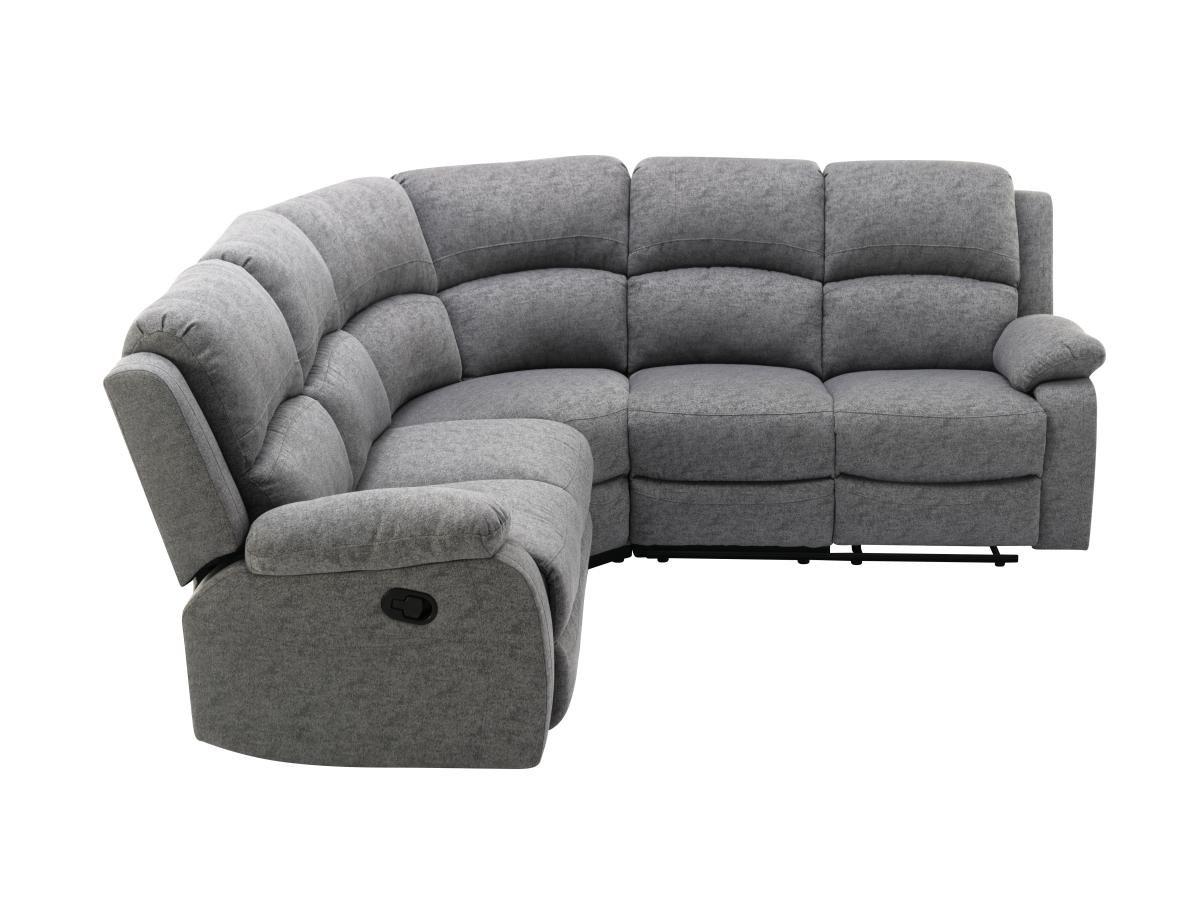 Vente-unique Eckrelaxsofa - Stoff - Hellgrau - RIETI  