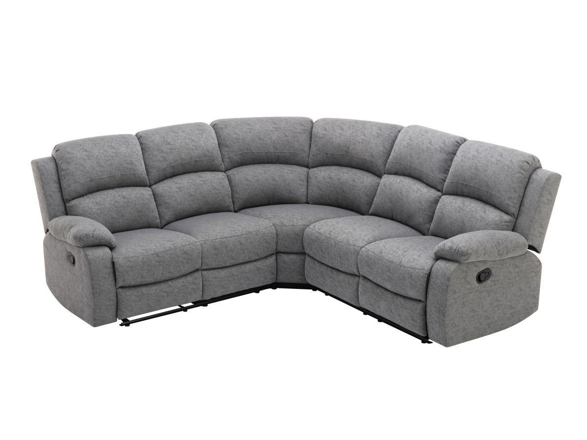 Vente-unique Eckrelaxsofa - Stoff - Hellgrau - RIETI  