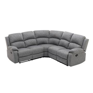 Eckrelaxsofa - Stoff - Hellgrau - RIETI