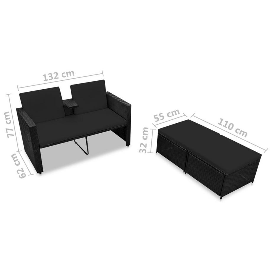 VidaXL Garten-lounge-set poly-rattan  