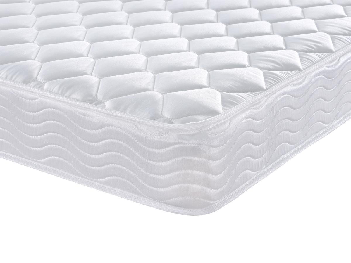 Vente-unique Ensemble 140 x 190 cm sommier coffre blanc + matelas ressorts et mémoire de forme ép.15cm - WOLKENLOS de MORGENGOLD  