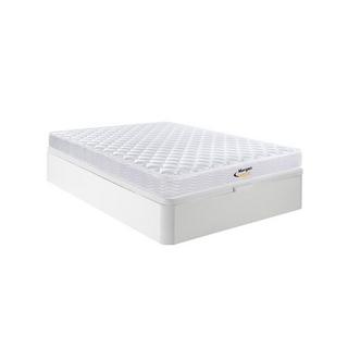 Vente-unique Ensemble 140 x 190 cm sommier coffre blanc + matelas ressorts et mémoire de forme ép.15cm - WOLKENLOS de MORGENGOLD  