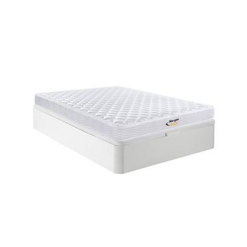 Ensemble 140 x 190 cm sommier coffre blanc + matelas ressorts et mémoire de forme ép.15cm - WOLKENLOS de MORGENGOLD