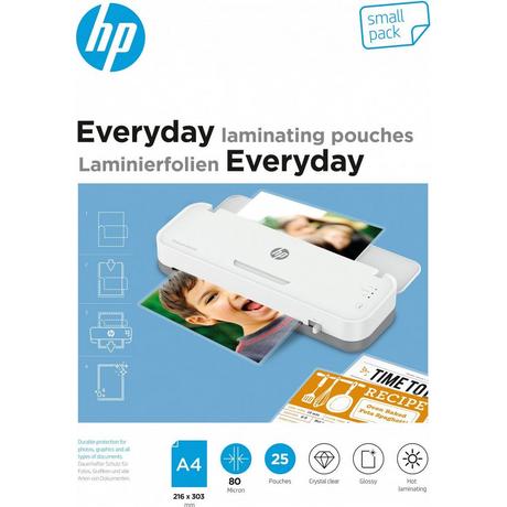 HPINC Hp everyday laminating pouches, a4, 80 micron - small pack  