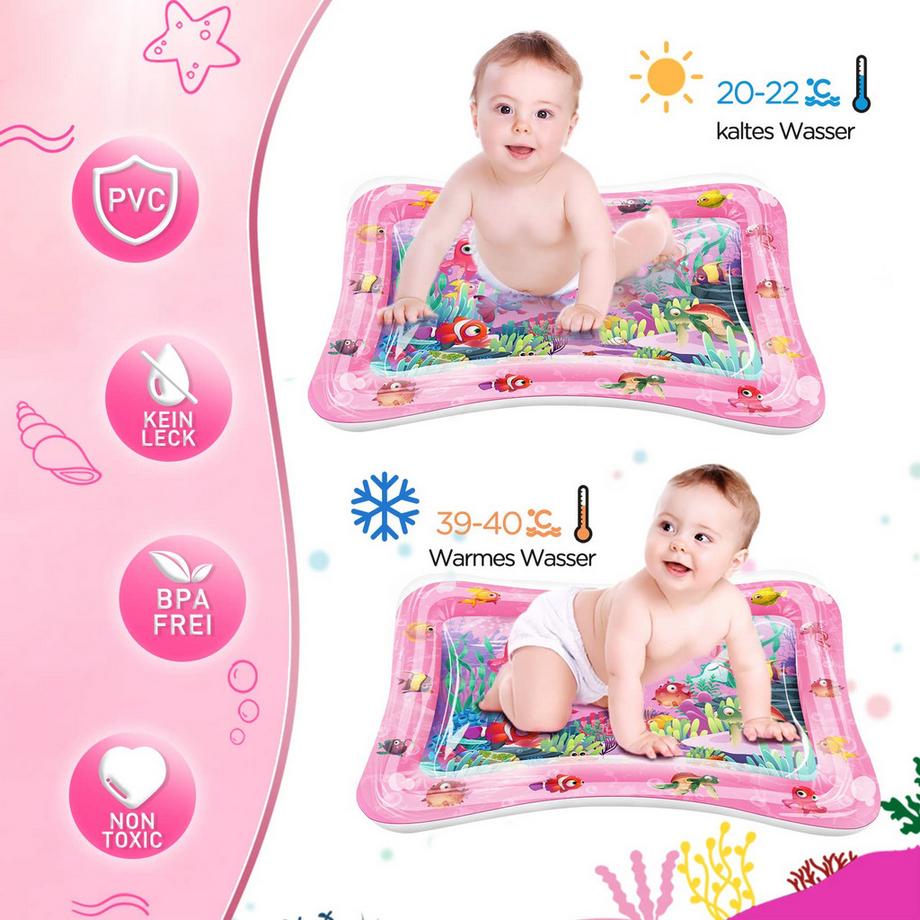 Activity-board  Wassermatte Babyspielzeug, Wasserspielmatte BPA-frei, Spielmatte Baby, aufblasbare Bauchzeitmatte, lustige Aktivitäten Stimulieren Sie das Wachstum Ihres Babys 