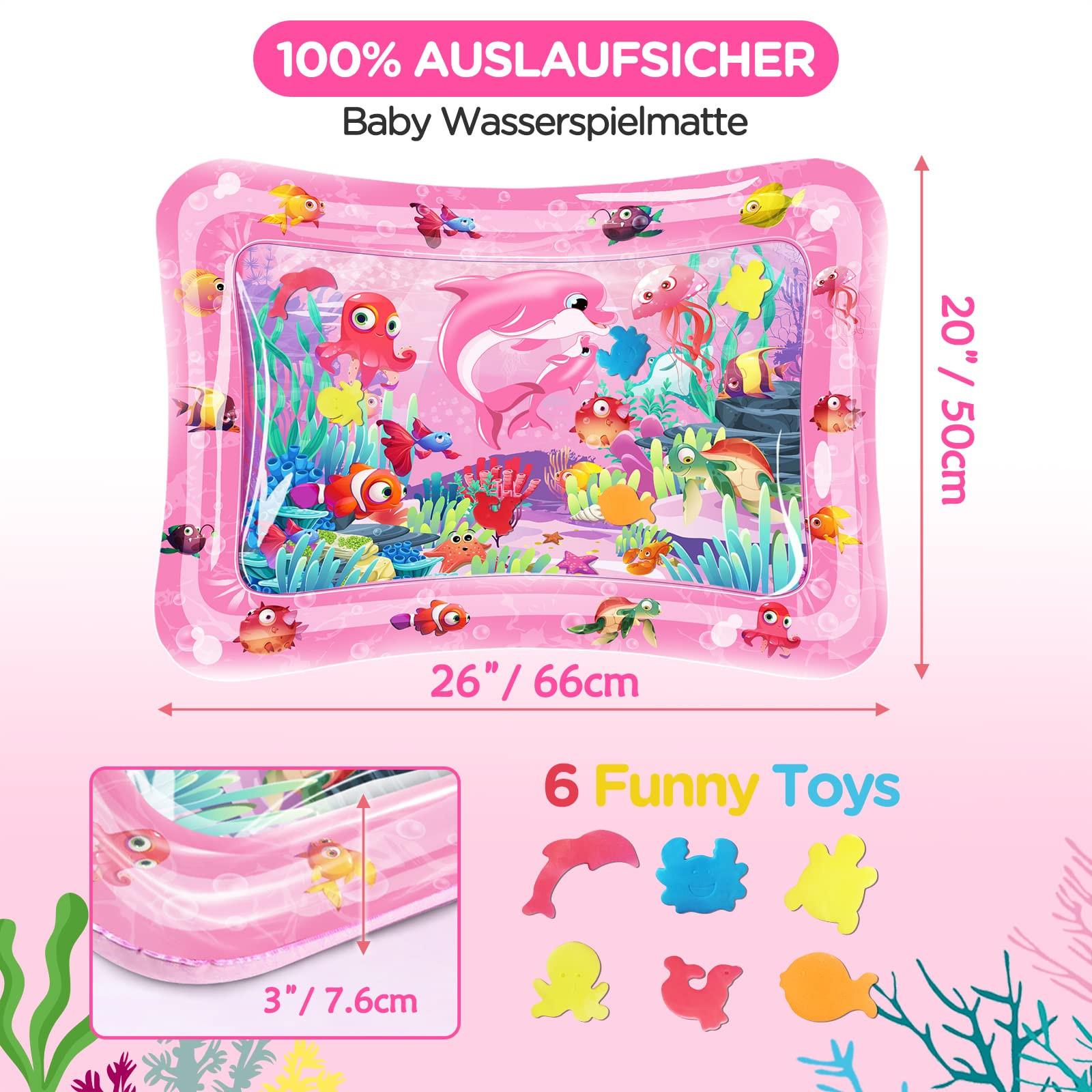 Activity-board  Tapis d'eau bébé, tapis de jeu d'eau sans BPA, tapis de jeu bébé, tapis gonflable pour le ventre, activités ludiques Stimuler la croissance de votre bébé 