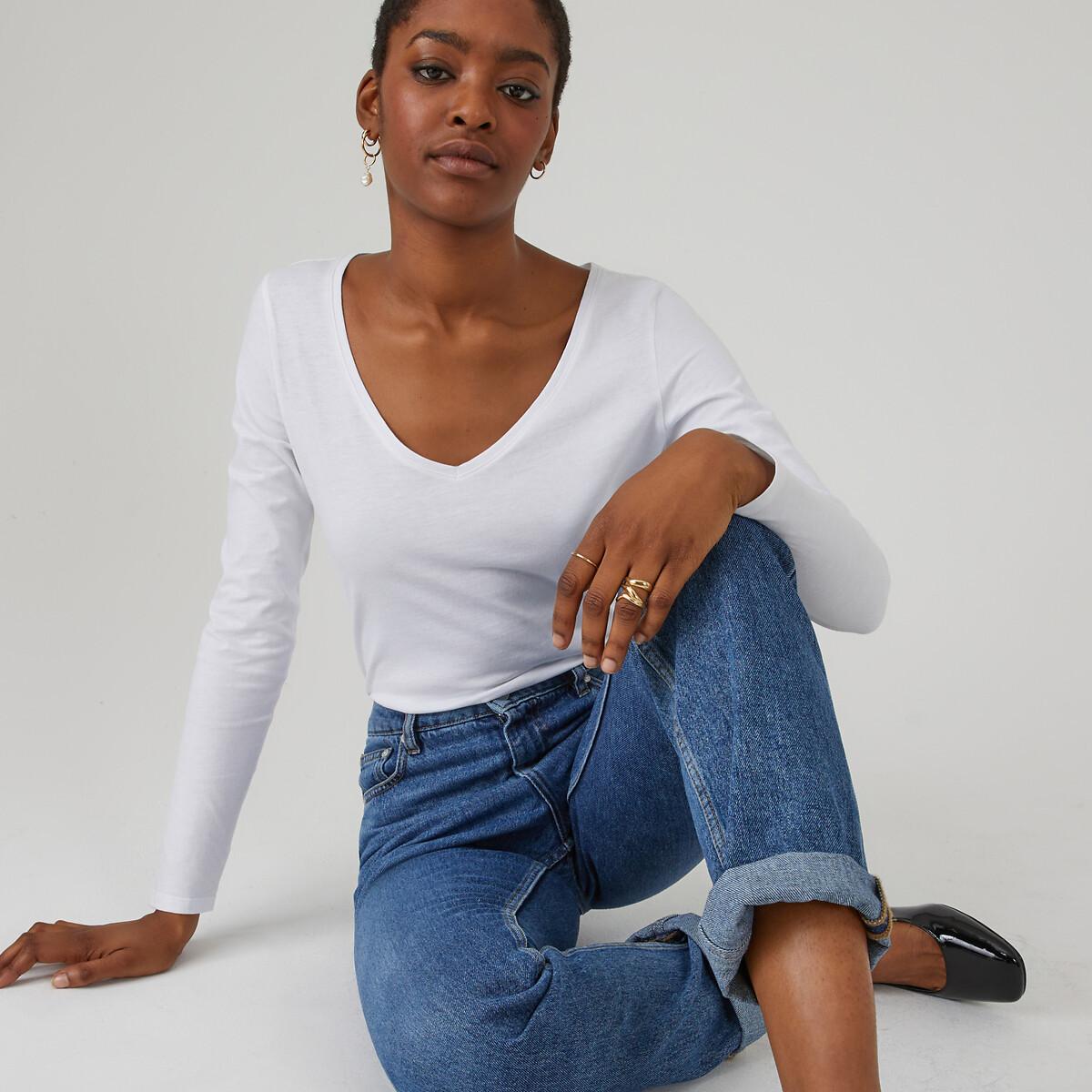 Image of Oberteil Mit V-ausschnitt Damen Weiss XS