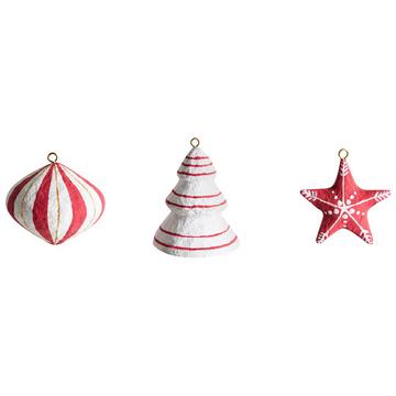 Set di 12 decorazioni per l'albero di Natale en Cartapesta Classico GIDEALVEN