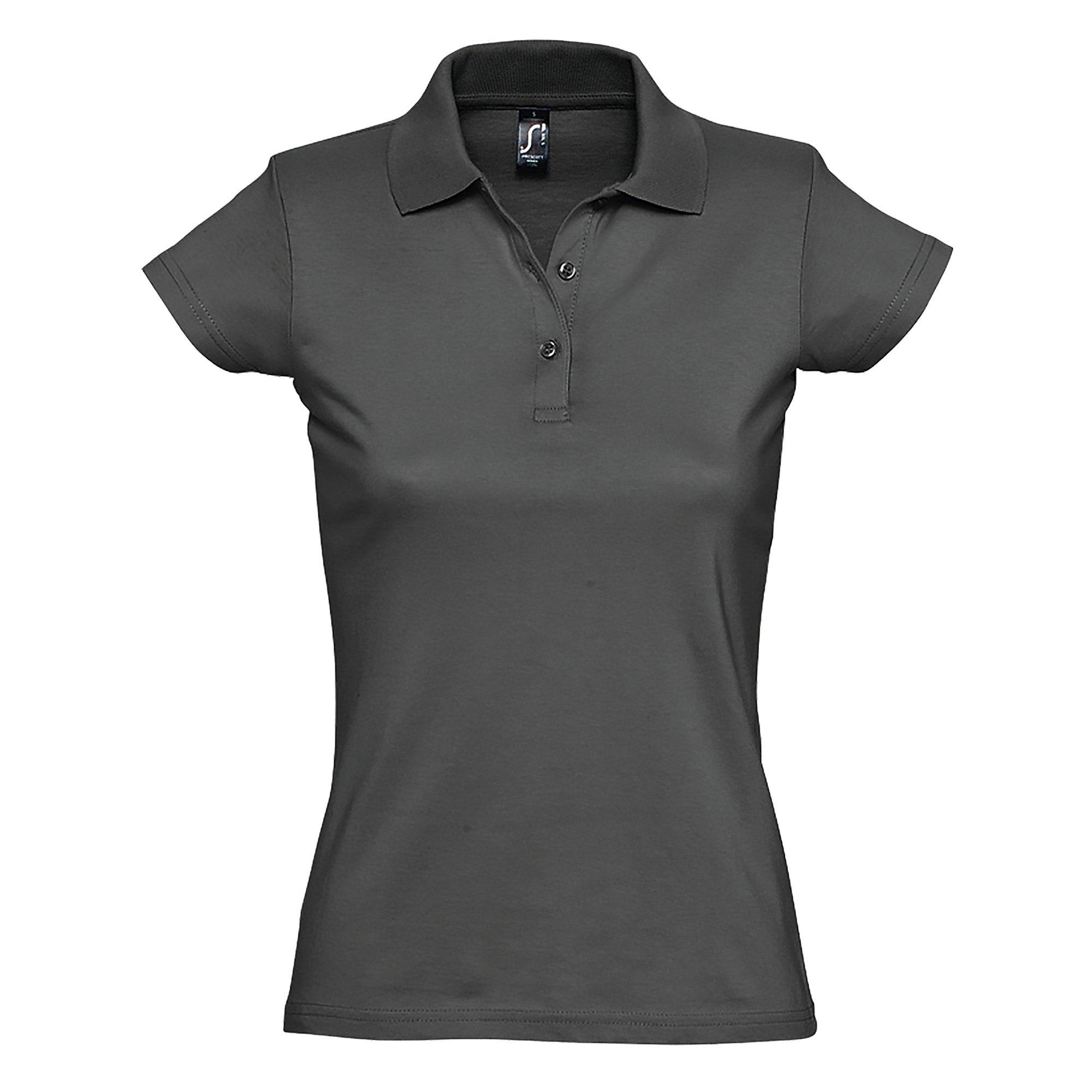 Image of Prescott Jersey Poloshirt, Kurzarm Damen Grau XXL