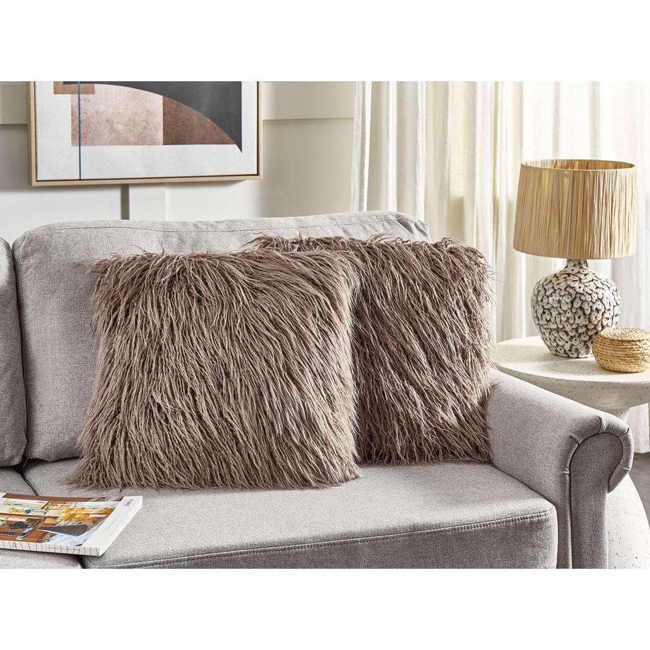 Beliani Set di 2 cuscini en Finta pelliccia  COROKIA  