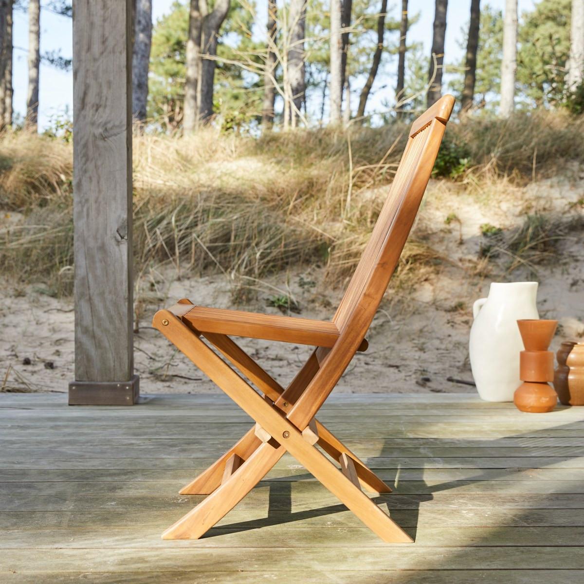 Tikamoon Set di 2 sedie da giardino in acacia massello Capri  