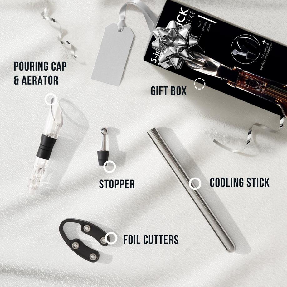 Oak & steel Premium Weinzubehör Geschenkset 5-in-1  