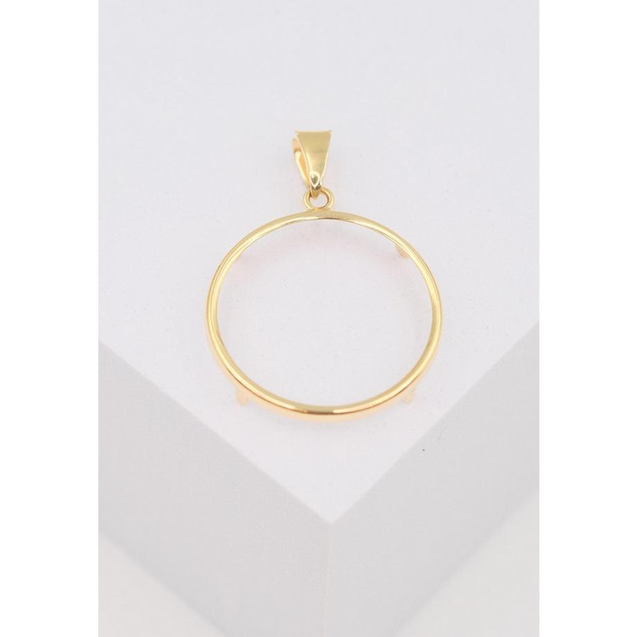 MUAU Schmuck  Anhänger 20er Vreneli-Fassung Gelbgold 750, 31x24mm 