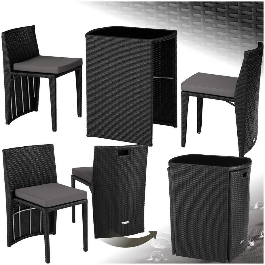 Tectake Rattanset Hamburg mit Aluminiumgestell für 2 Personen  