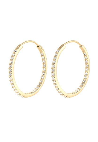 Elli  Boucles d'Oreilles Base Cristal Créoles Femme 