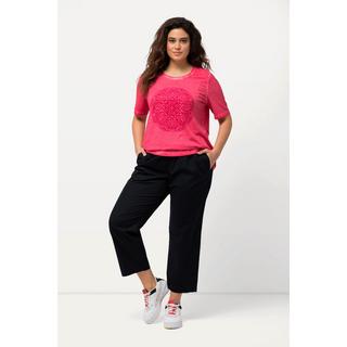 Ulla Popken  Pantaloni chino a 7/8 modello Ruby con taglio della gamba dritto e ampio e cintura elastica 