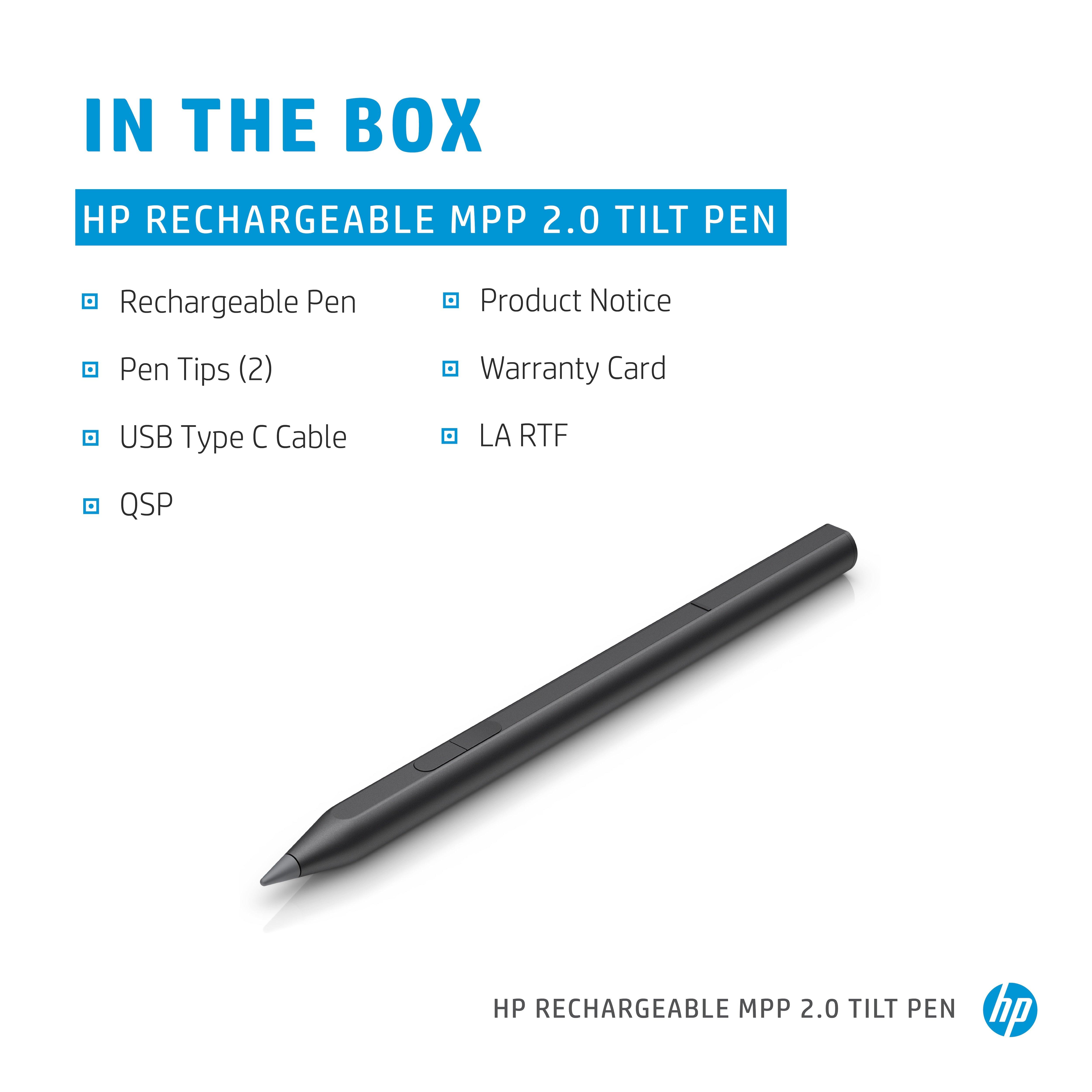 Hewlett-Packard  Stylet inclinable rechargeable MPP2.0 (noir) 