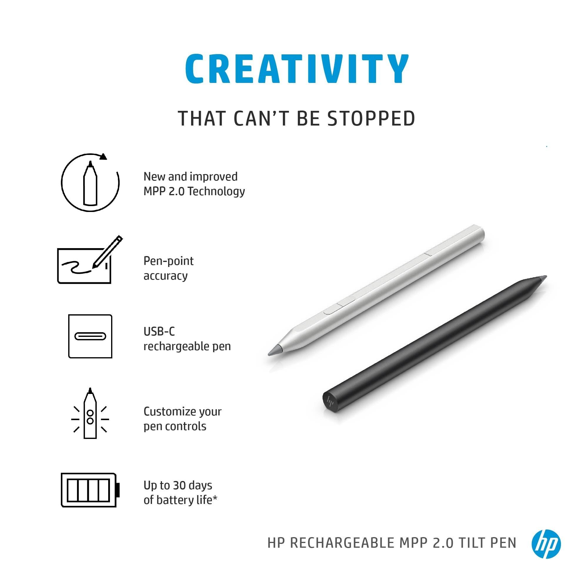 Hewlett-Packard  Stylet inclinable rechargeable MPP2.0 (noir) 