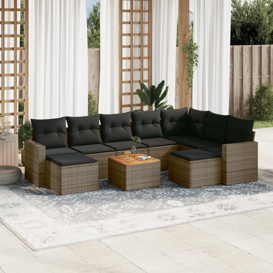 VidaXL Ensemble de canapés de jardin rotin synthétique  