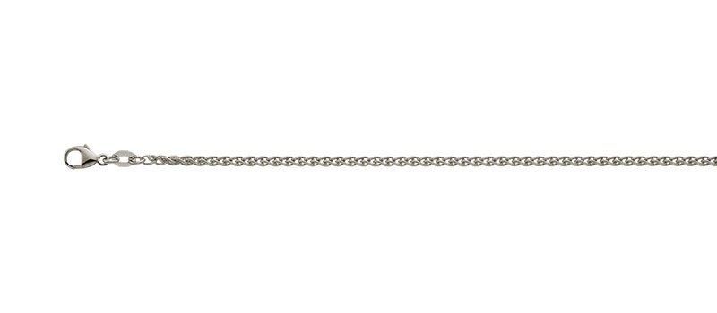 Image of Collier Zopf Weissgold 750, 2.1mm, 42cm Damen Silber 42cm