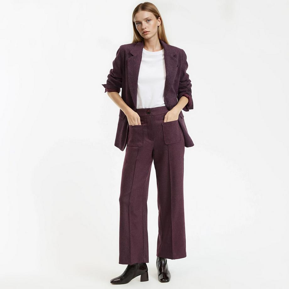 La Redoute Collections Gerade geschnittene 7/8 Fischgrätenmuster Hose  