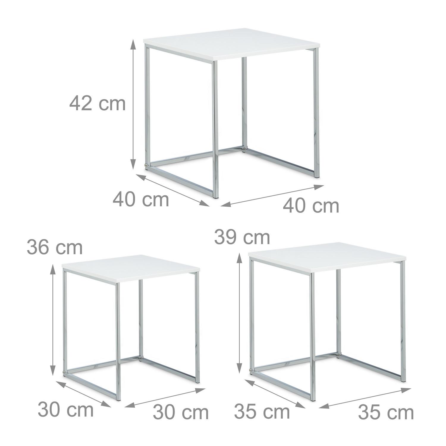 B2X Beistelltisch im 3er-Set mit Metallbeinen  