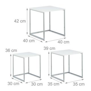 B2X Beistelltisch im 3er-Set mit Metallbeinen  