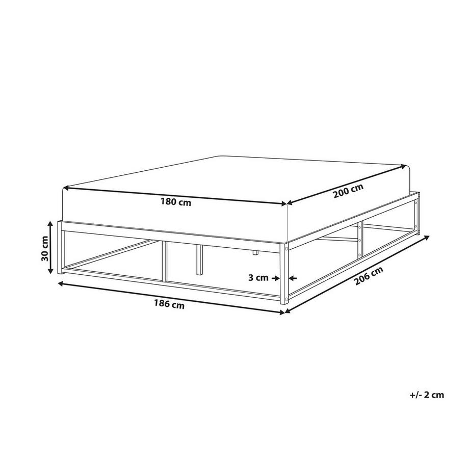 Beliani Lit avec sommier en Métal Industriel VIRY  