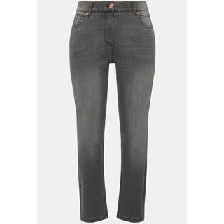 Ulla Popken  Boyfriend jeans in comodo tessuto elasticizzato con taglio ampio a cinque tasche 