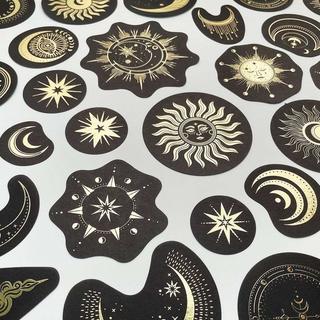 eStore Aufkleber - Tarotkarten - Gold und Schwarz - 40 Stk  