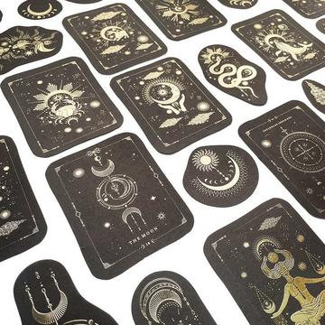 Autocollants - Cartes de tarot - or et noir - 40 pcs