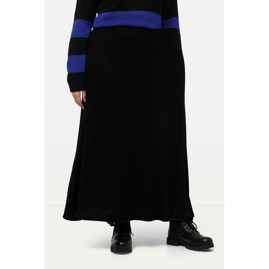 Ulla Popken Jupe Midi Tricotée Ligne A Ceinture Élastique Maille Fine  