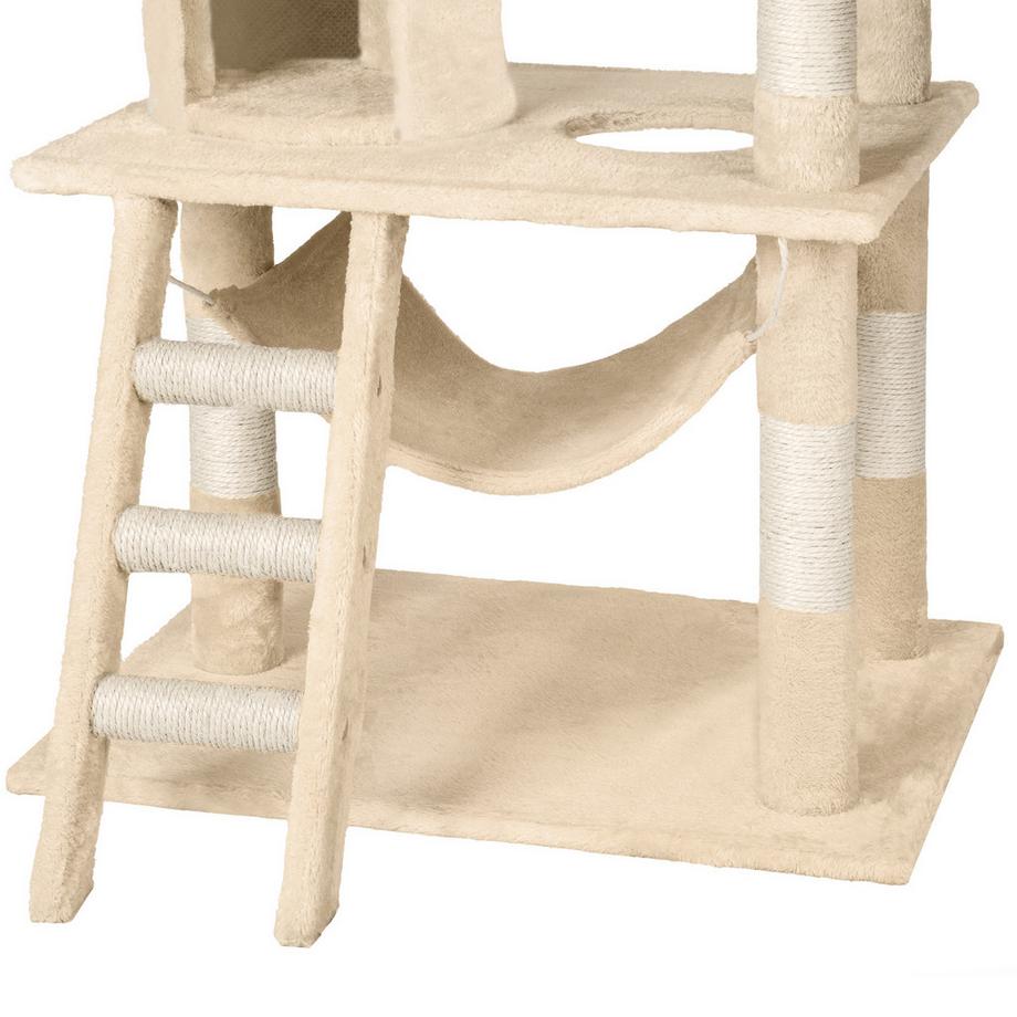 Tectake  Arbre à chat STOKELEY 141 cm avec griffoir et plateforme d'escalade 