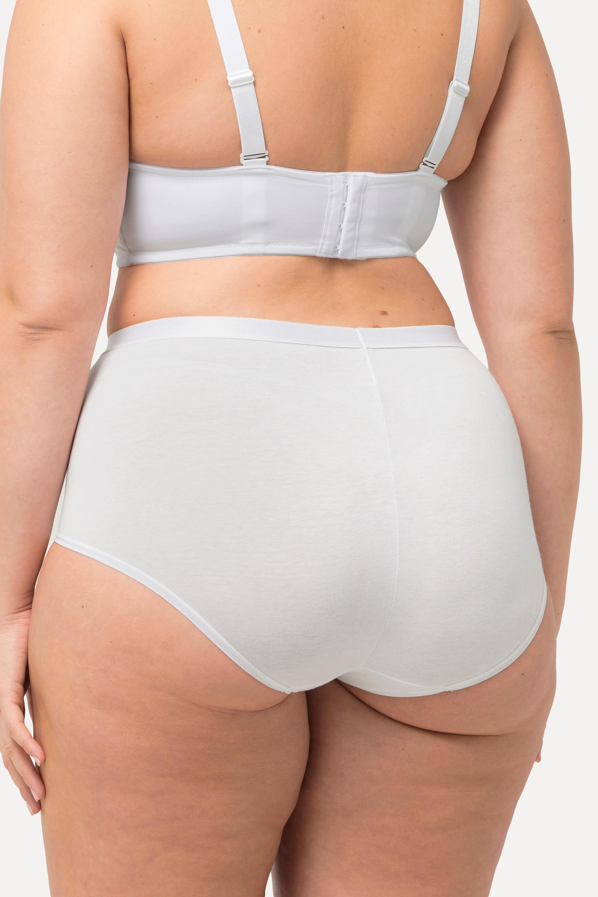 Ulla Popken  Culotte taille haute, semi-sculptante. Bande en satin à la taille. Collection Shapewear. 