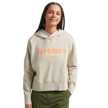 Felpa corta da donna con cappuccio Superdry Core Sport